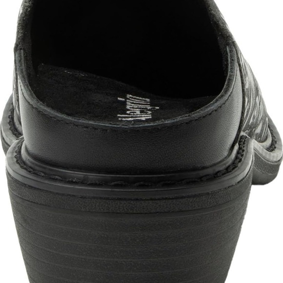 Alegria Women’s Black Embossed Michy Mule- Heel Clog - Picture 2 of 8